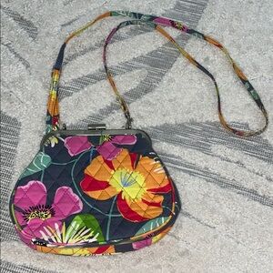 Vera Bradley "Jazzy Blooms" Mini Quilted Purse-Floral, Compact Crossbody 8” x 7”